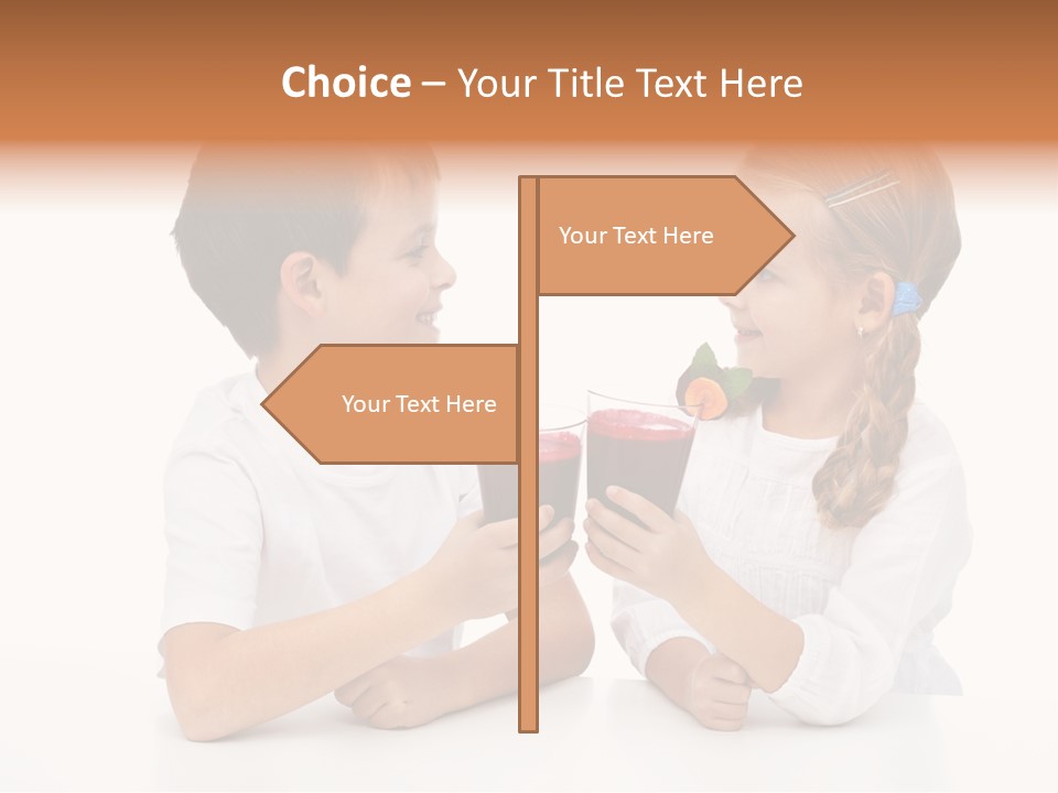 Caucasian People Carrot PowerPoint Template