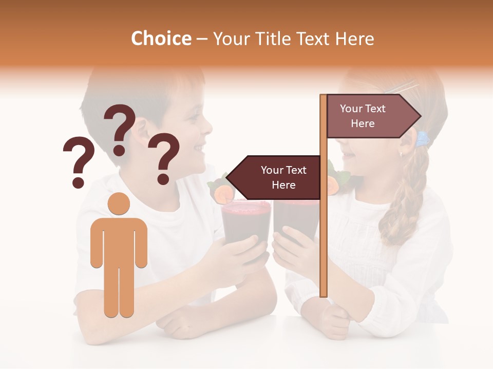 Caucasian People Carrot PowerPoint Template