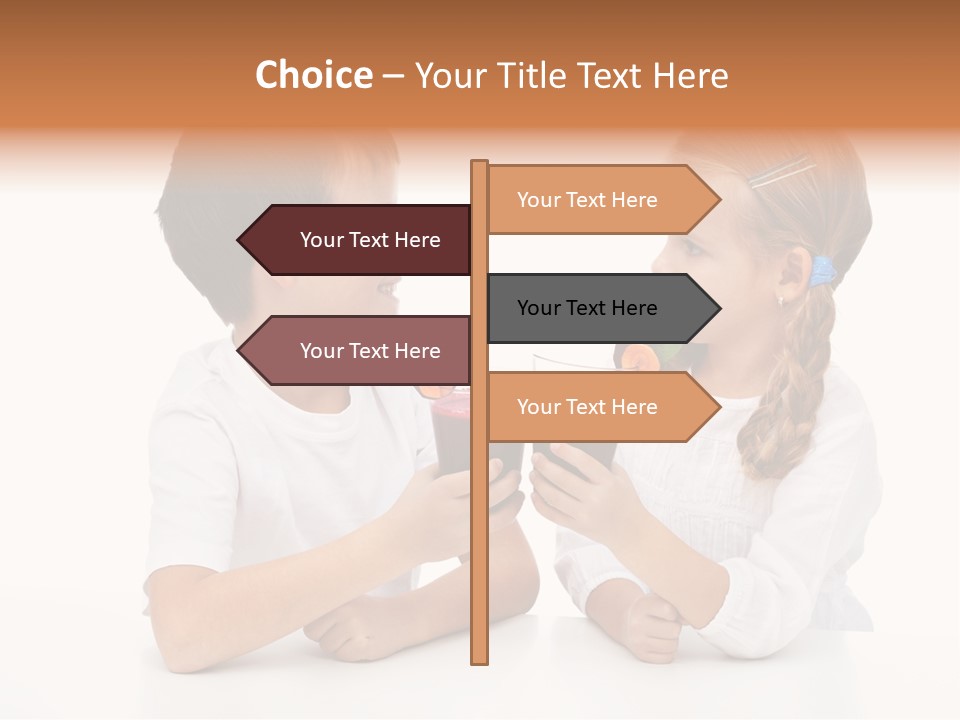 Caucasian People Carrot PowerPoint Template