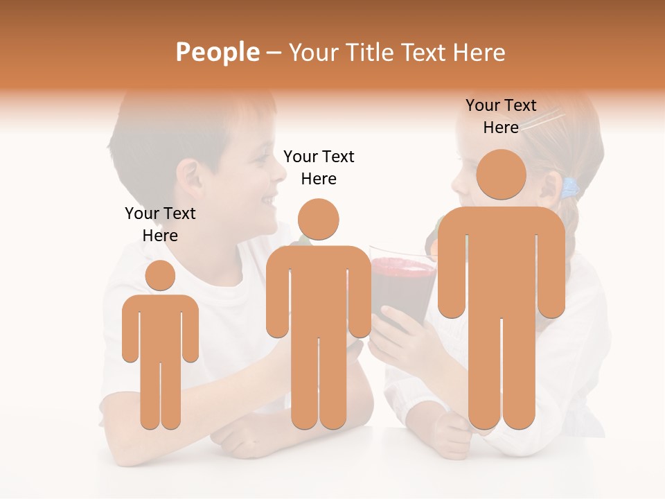 Caucasian People Carrot PowerPoint Template