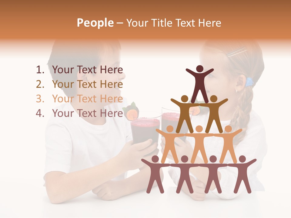 Caucasian People Carrot PowerPoint Template