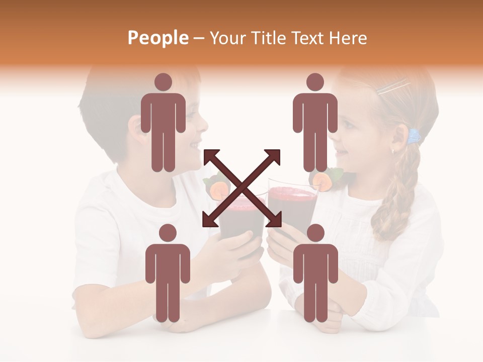 Caucasian People Carrot PowerPoint Template