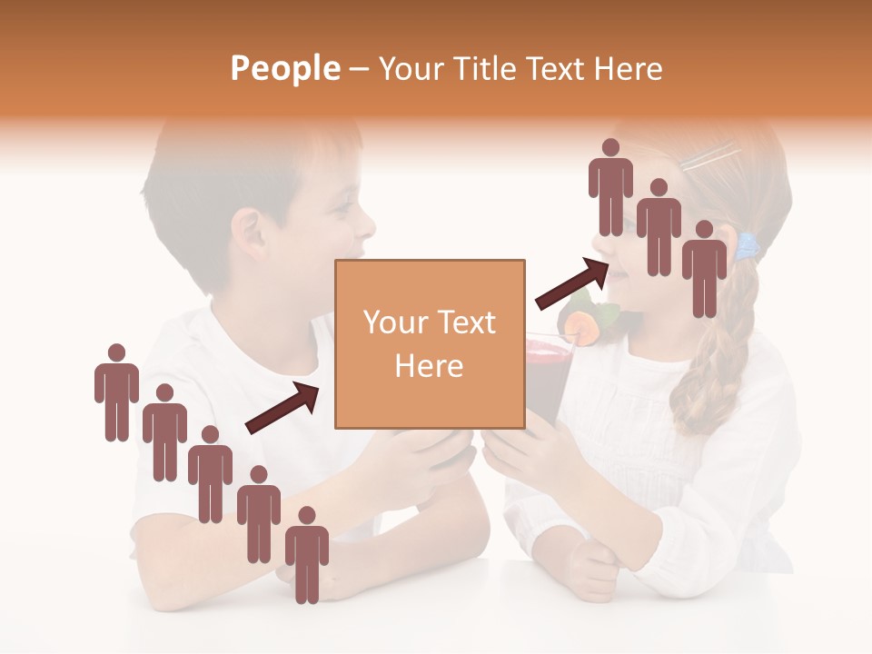 Caucasian People Carrot PowerPoint Template
