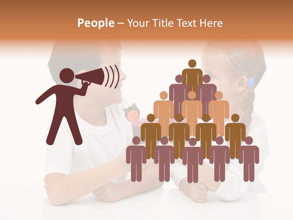 Caucasian People Carrot PowerPoint Template