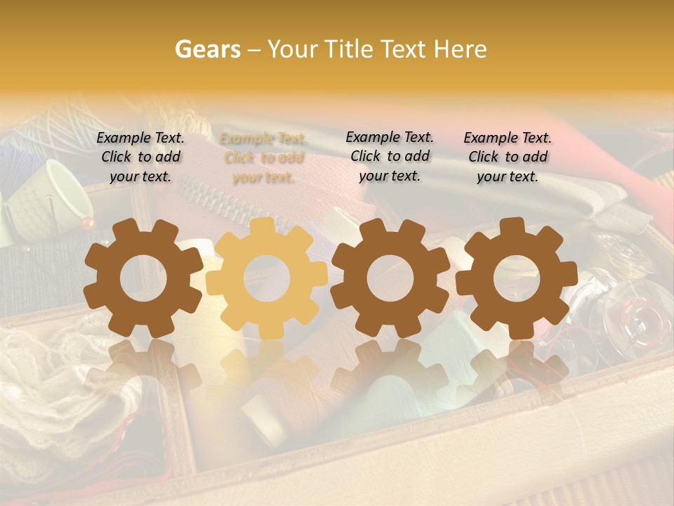 Twisted Thread Textile Processing Wood Box PowerPoint Template