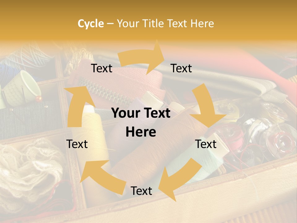 Twisted Thread Textile Processing Wood Box PowerPoint Template