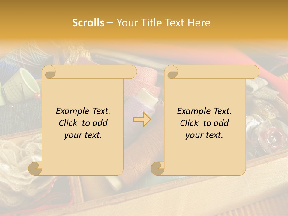 Twisted Thread Textile Processing Wood Box PowerPoint Template