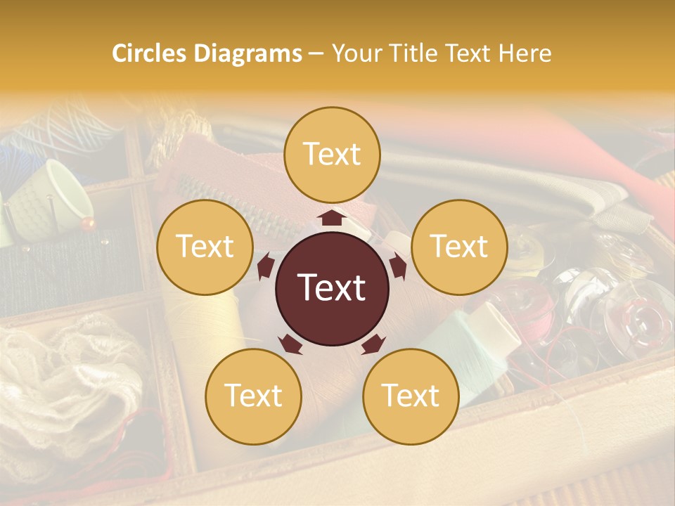 Twisted Thread Textile Processing Wood Box PowerPoint Template