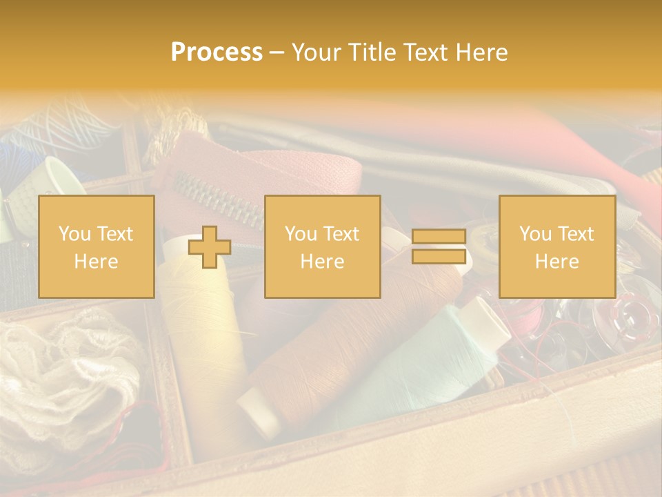 Twisted Thread Textile Processing Wood Box PowerPoint Template