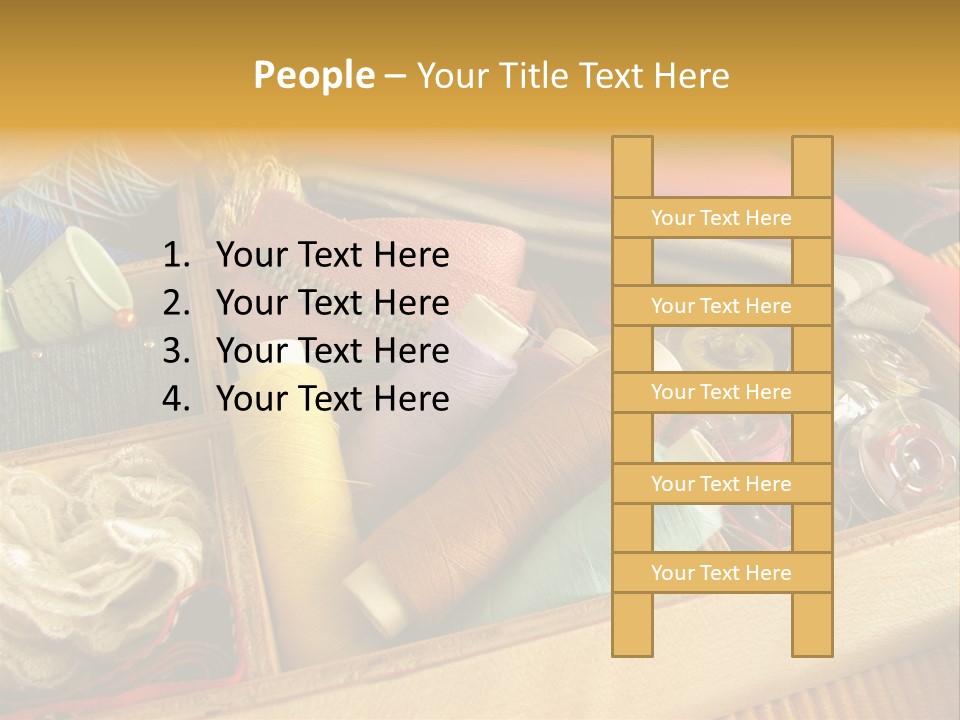 Twisted Thread Textile Processing Wood Box PowerPoint Template