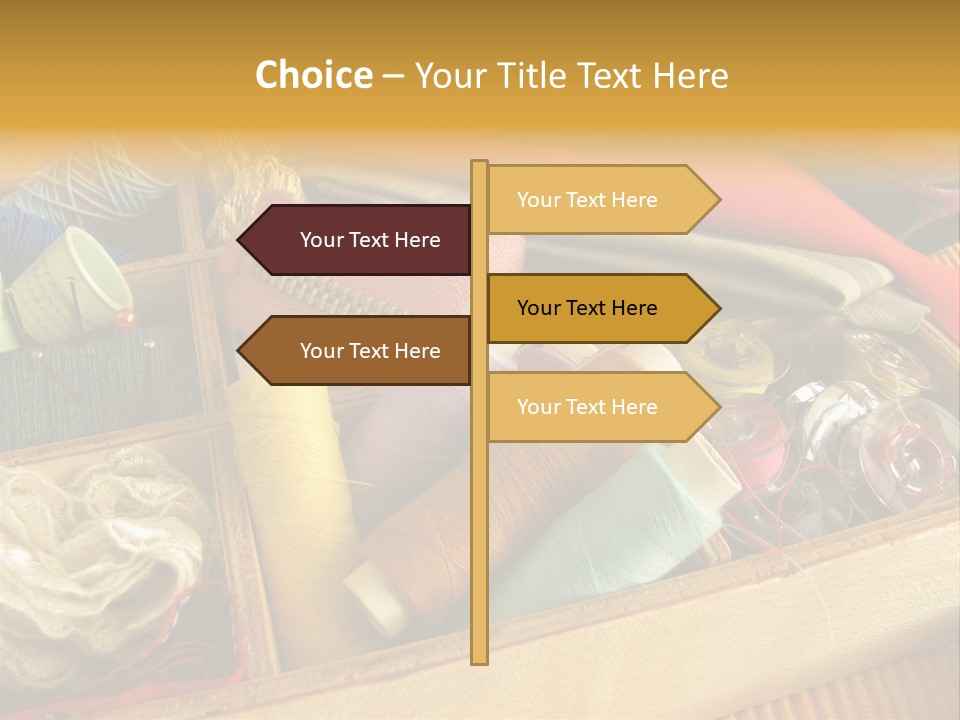 Twisted Thread Textile Processing Wood Box PowerPoint Template