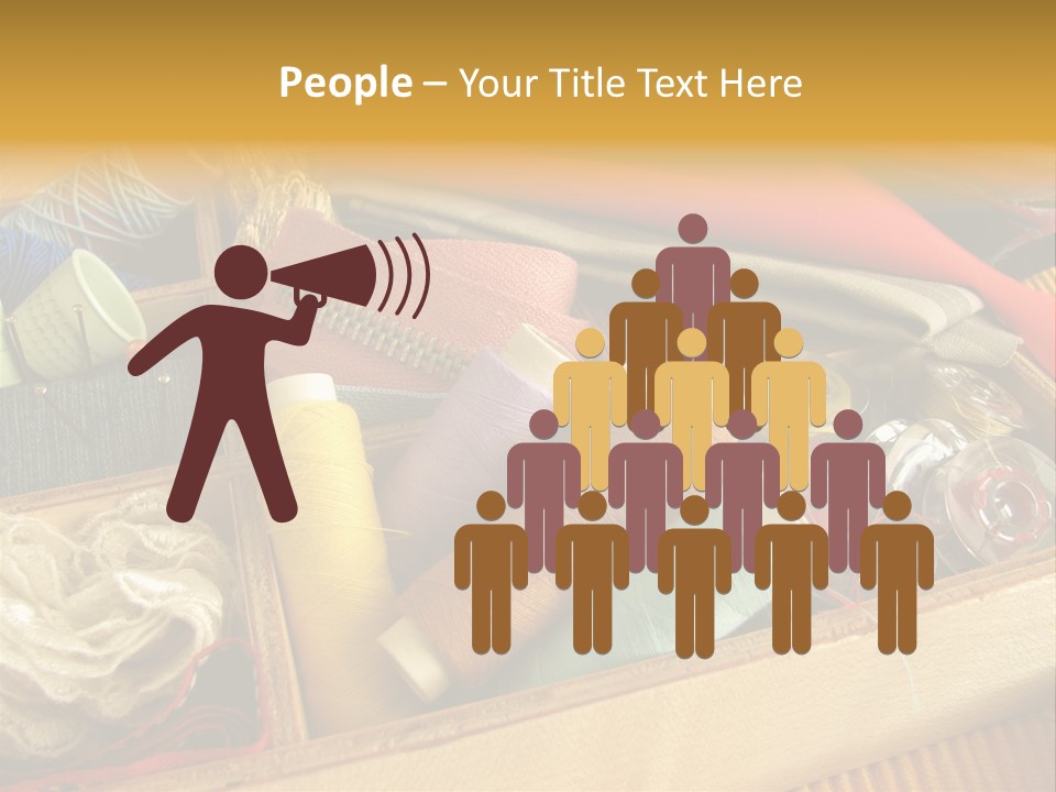 Twisted Thread Textile Processing Wood Box PowerPoint Template