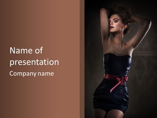 Elegant Cleavage Sitting PowerPoint Template