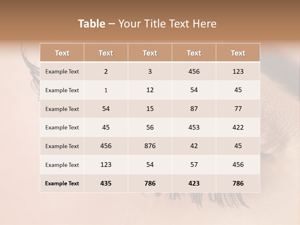 Example Perfect Eyelashes PowerPoint Template