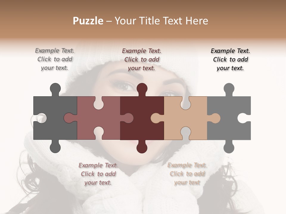 Hair Attractive Brunette PowerPoint Template