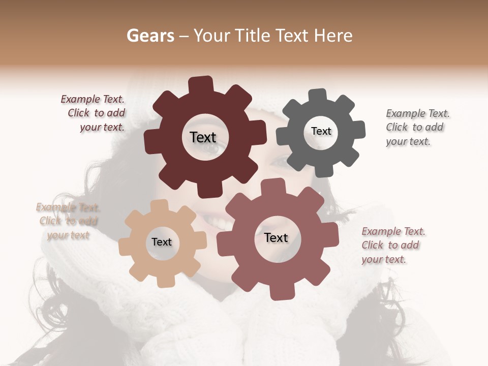 Hair Attractive Brunette PowerPoint Template