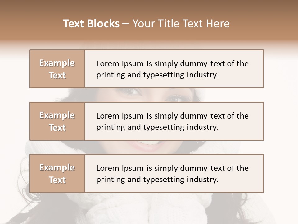 Hair Attractive Brunette PowerPoint Template