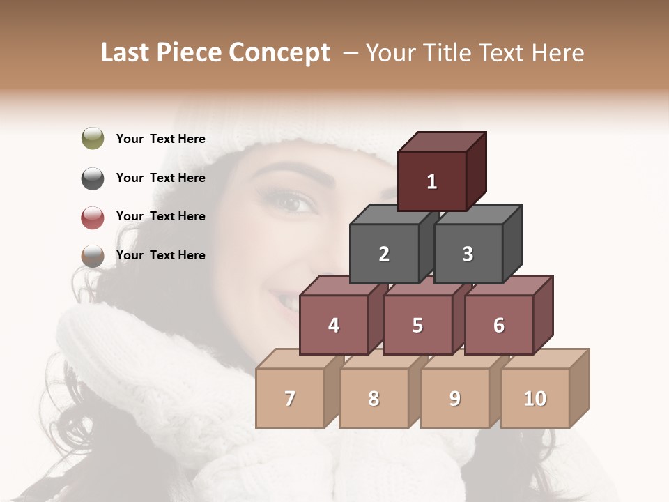 Hair Attractive Brunette PowerPoint Template