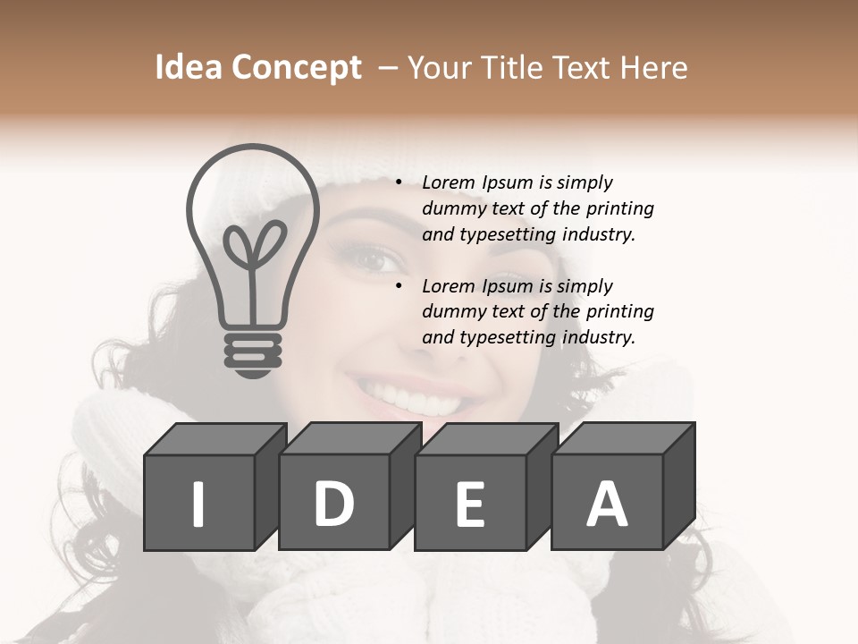 Hair Attractive Brunette PowerPoint Template