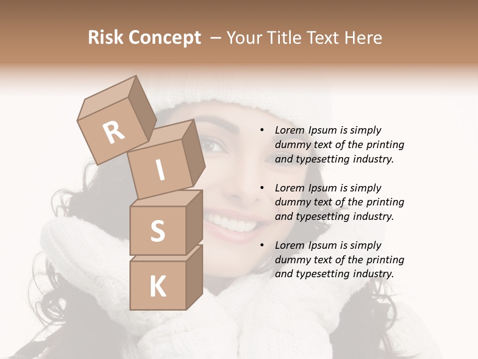 Hair Attractive Brunette PowerPoint Template