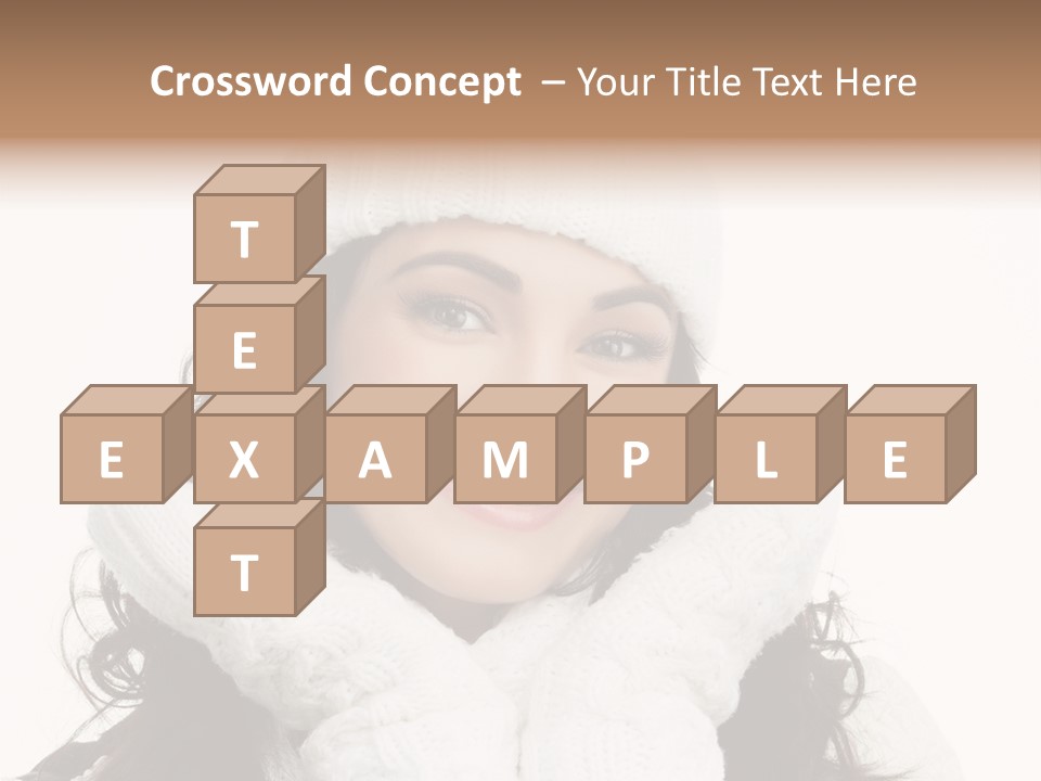 Hair Attractive Brunette PowerPoint Template