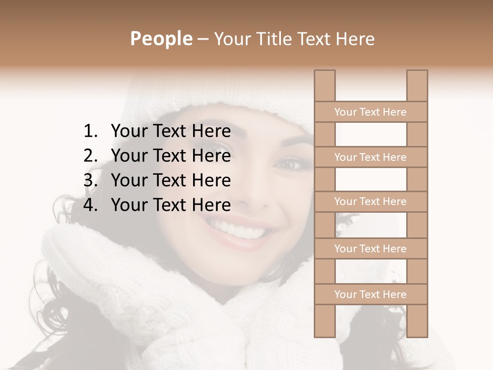 Hair Attractive Brunette PowerPoint Template