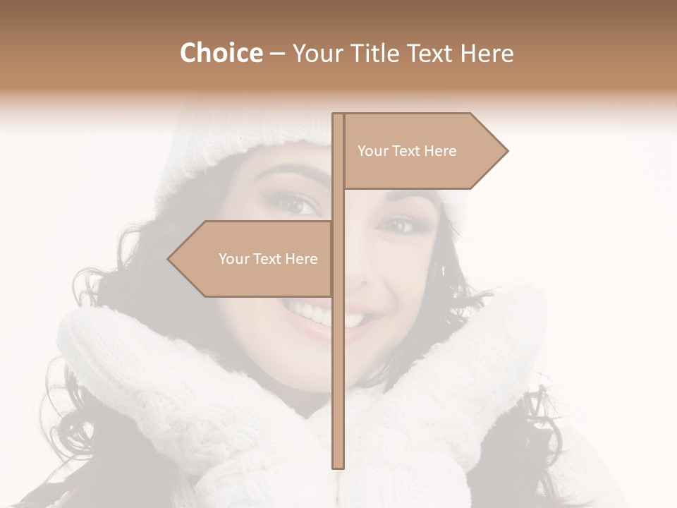 Hair Attractive Brunette PowerPoint Template