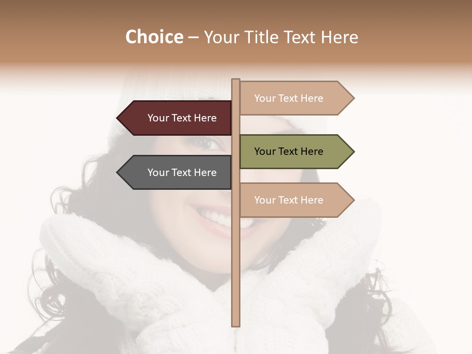 Hair Attractive Brunette PowerPoint Template