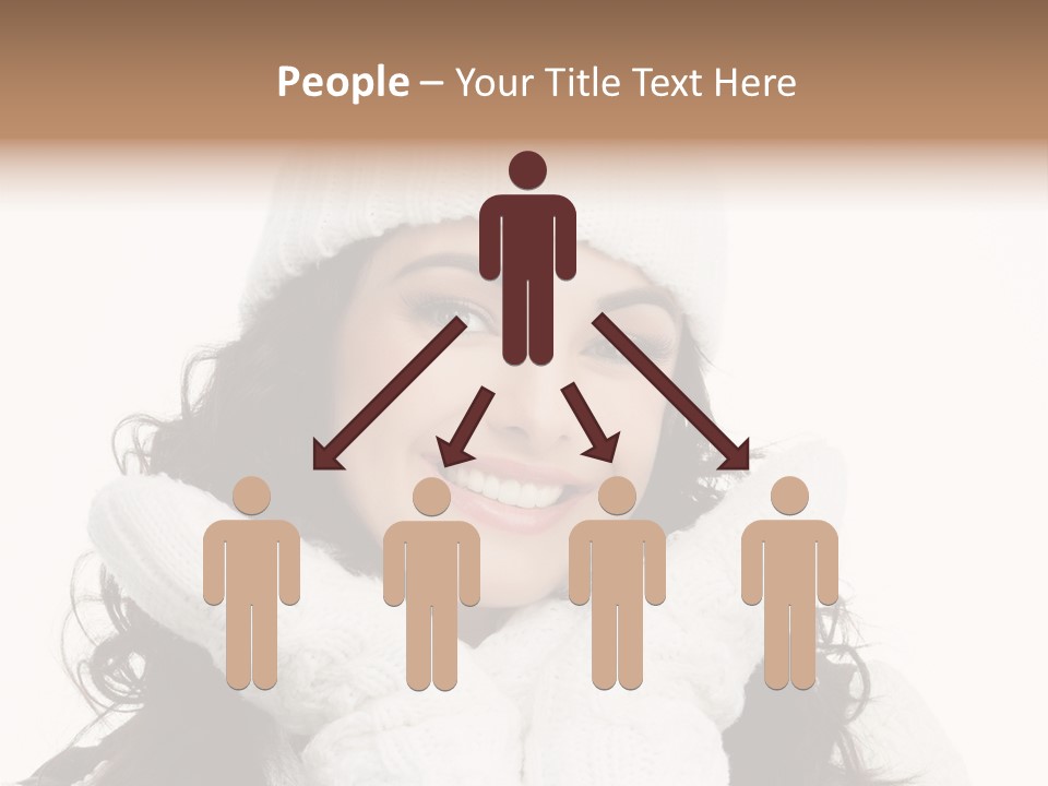 Hair Attractive Brunette PowerPoint Template