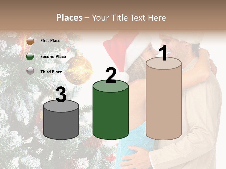 White Couple Santa PowerPoint Template