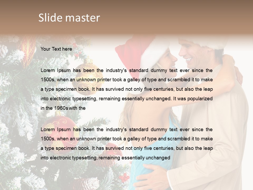 White Couple Santa PowerPoint Template