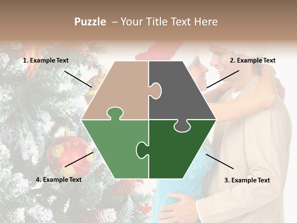 White Couple Santa PowerPoint Template
