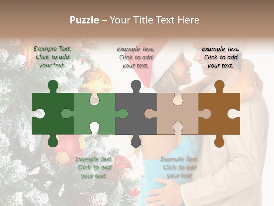 White Couple Santa PowerPoint Template