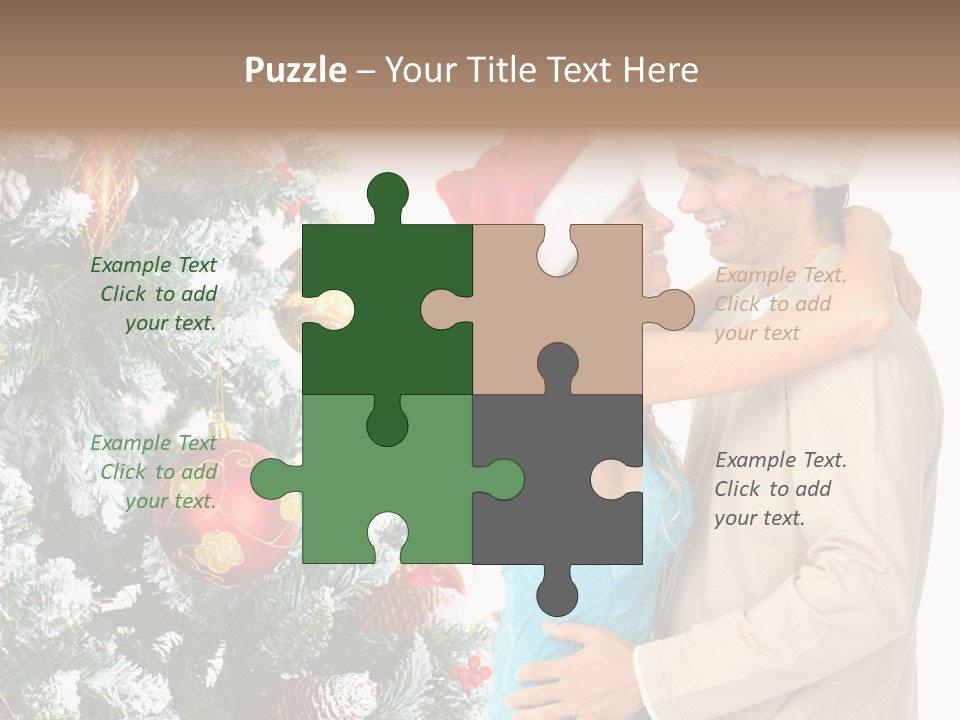 White Couple Santa PowerPoint Template