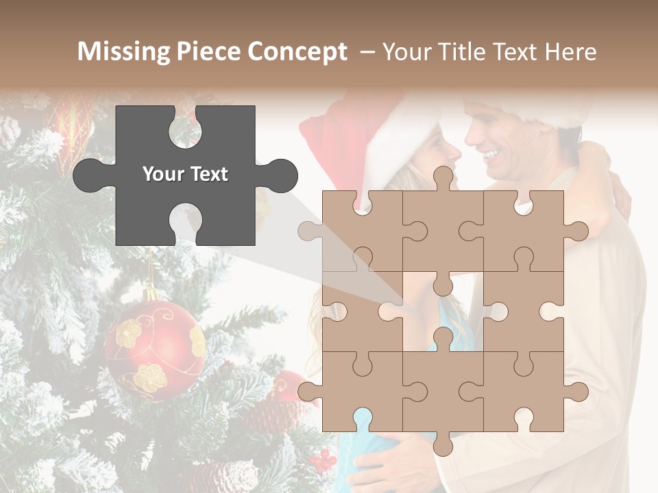 White Couple Santa PowerPoint Template