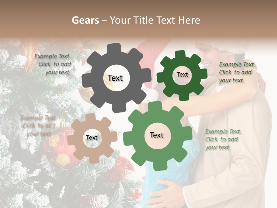 White Couple Santa PowerPoint Template