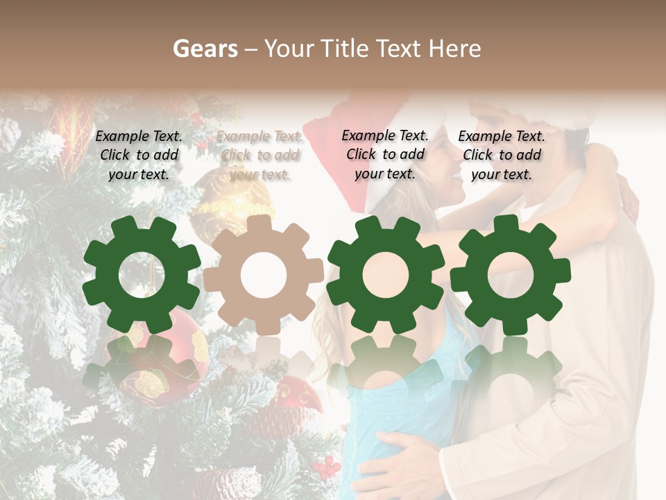 White Couple Santa PowerPoint Template