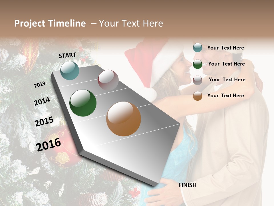 White Couple Santa PowerPoint Template