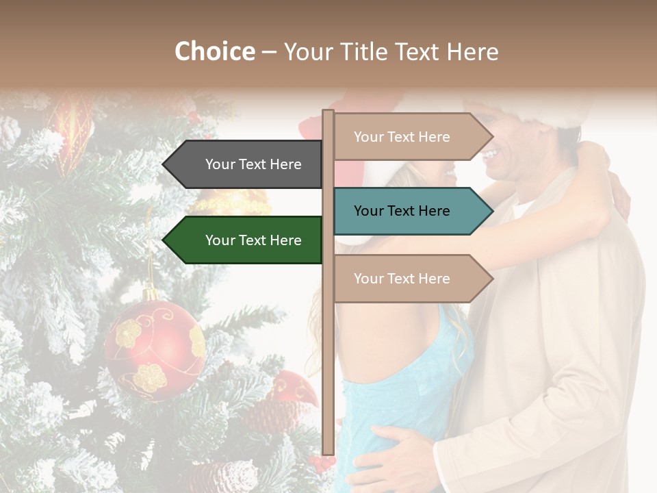 White Couple Santa PowerPoint Template