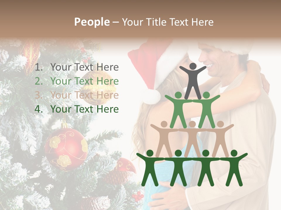White Couple Santa PowerPoint Template