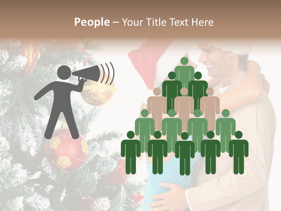 White Couple Santa PowerPoint Template