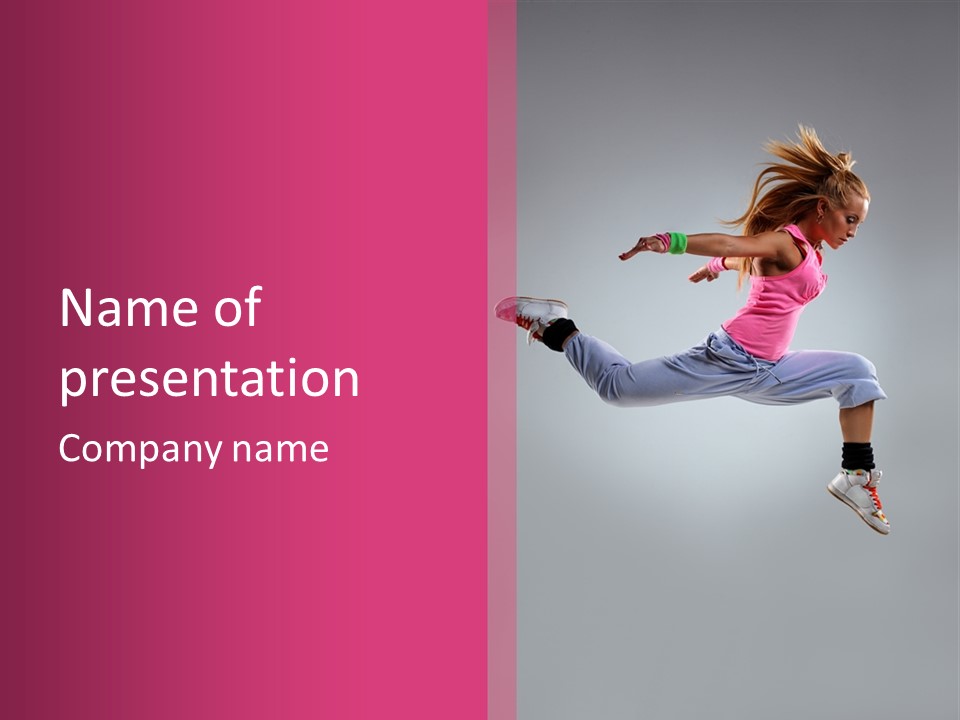 Young Aerobics Gymnastic PowerPoint Template