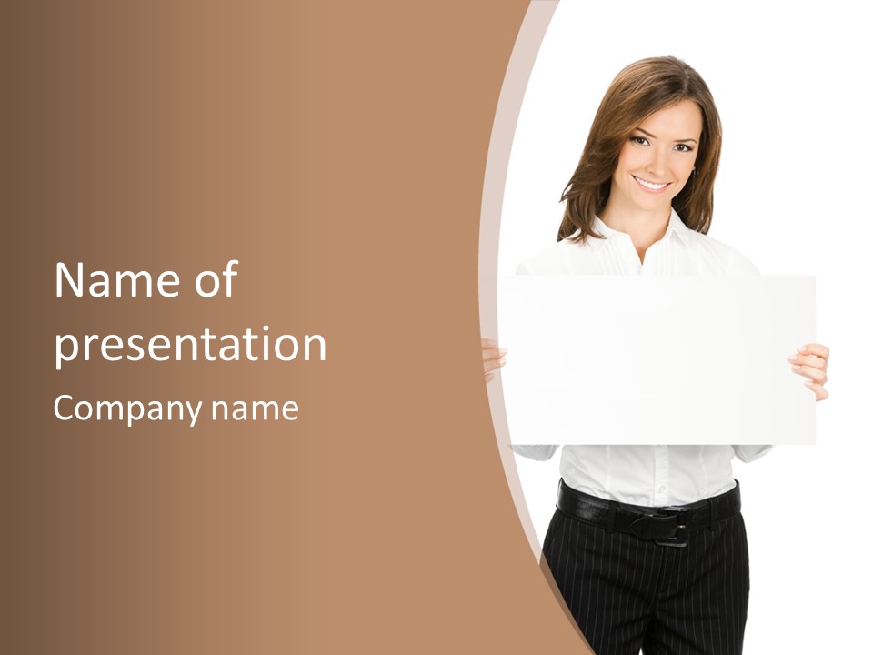 One Woman Sign PowerPoint Template