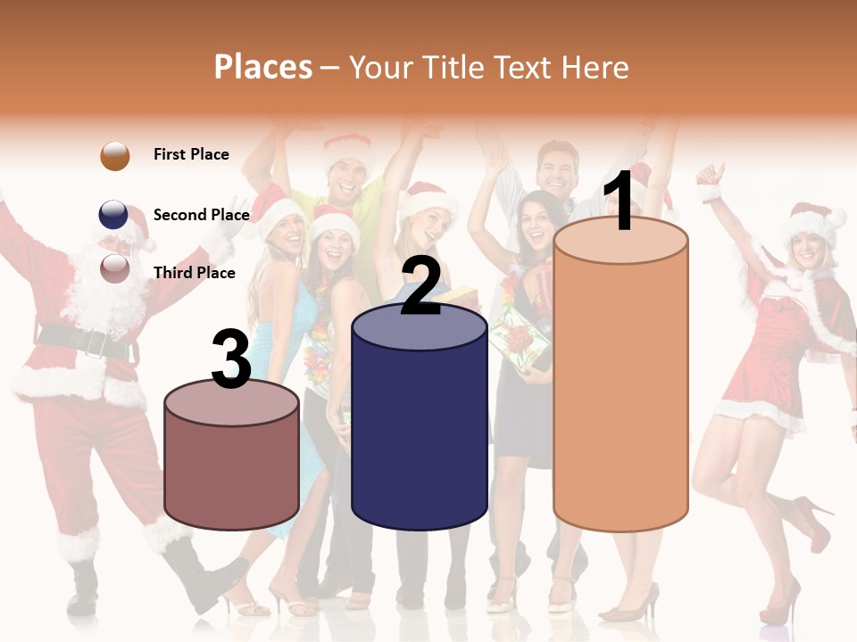 White Isolated Men PowerPoint Template