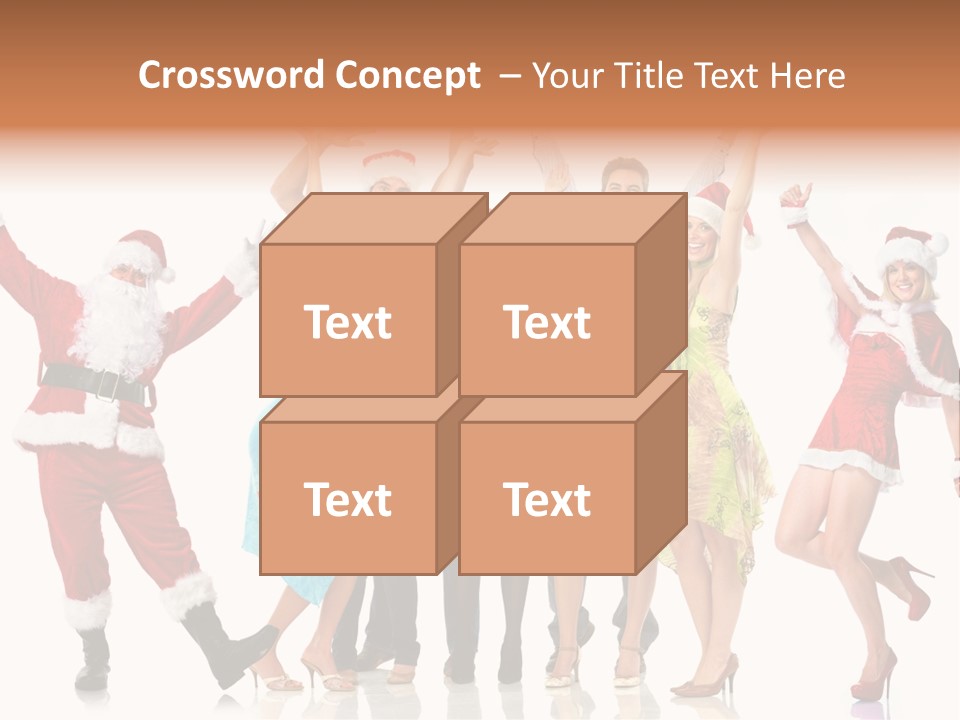 White Isolated Men PowerPoint Template