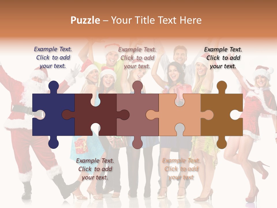 White Isolated Men PowerPoint Template