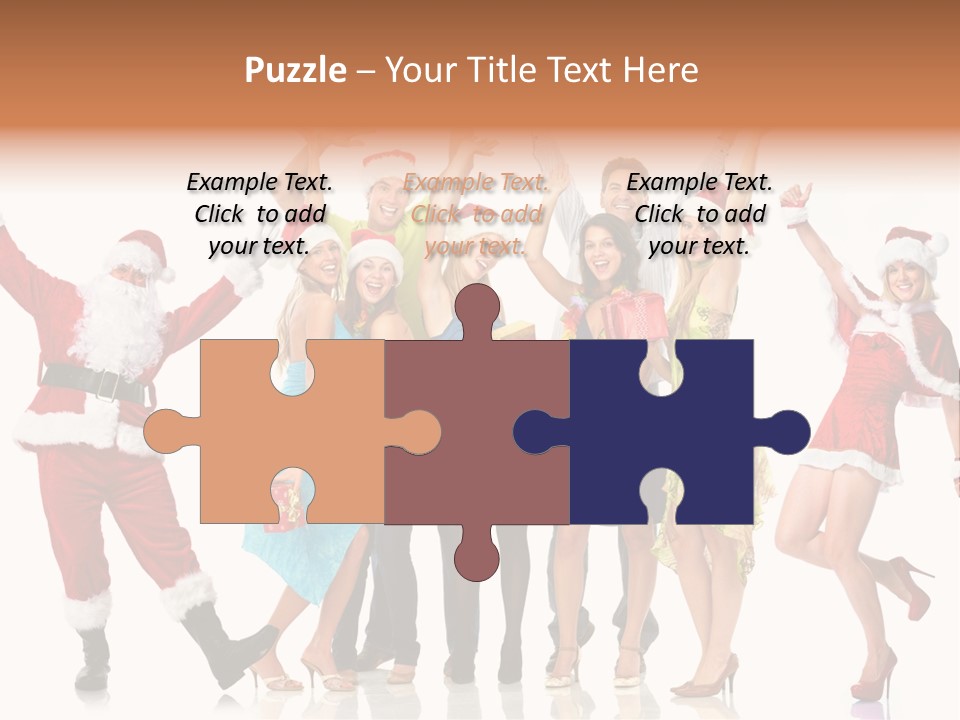 White Isolated Men PowerPoint Template