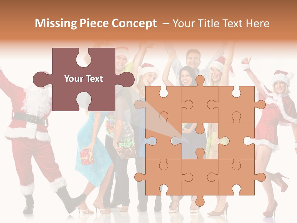 White Isolated Men PowerPoint Template