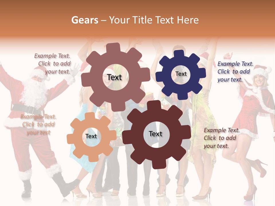 White Isolated Men PowerPoint Template