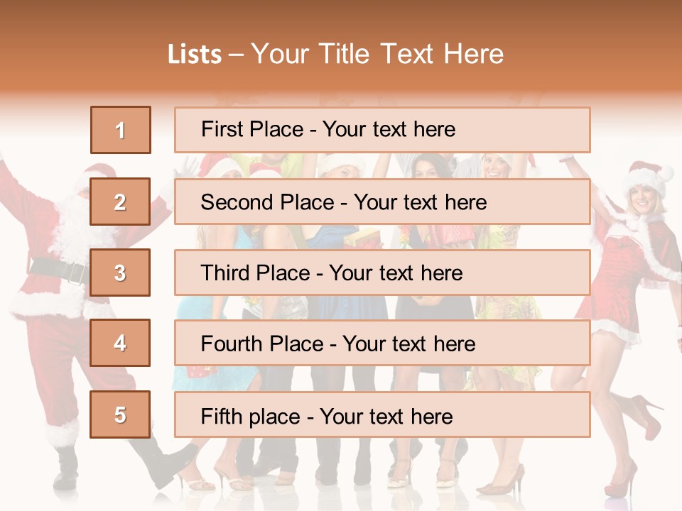 White Isolated Men PowerPoint Template